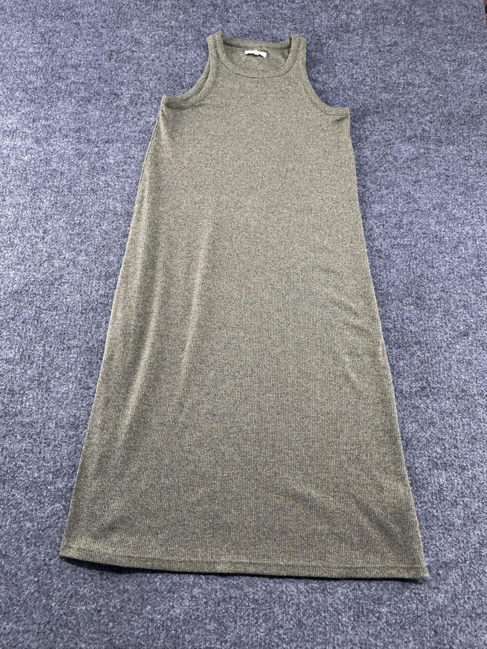 Madewell Sweater Dress Womens Small Green Ribbed Knit Tank Midi Stretch Casual